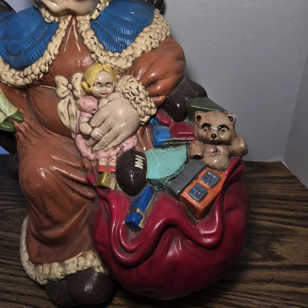 VTG 16.5IN CERAMIC MRS SANTA CLAUS CHRISTMAS FIGURE  ATLANTIC MOLD HANDPAINTED